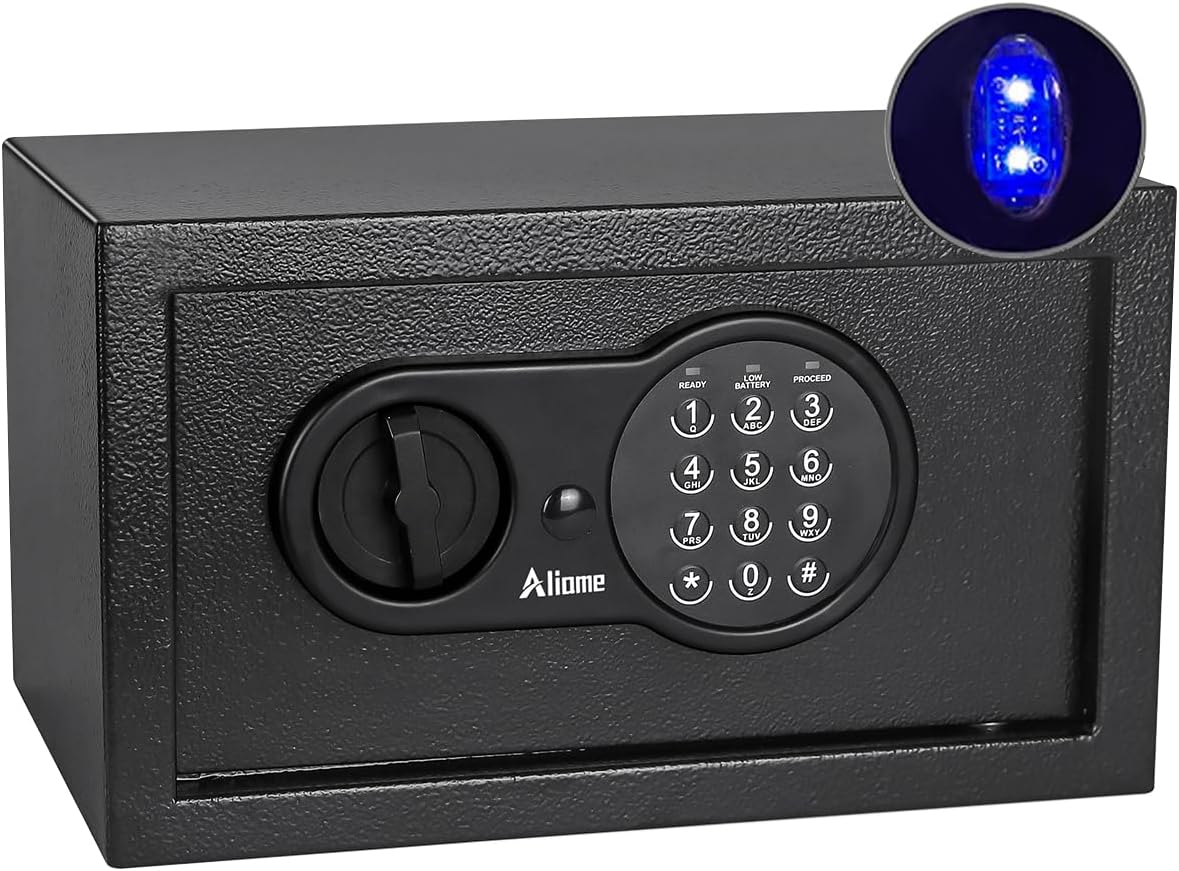 Steel Safe: Aliame Electronic Safe with LED Light Security
