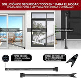 AceMining Upgraded Door Security Bar & Sliding Patio Bar, Heavy Duty Stoppers Adjustable Jammer, Apartment, Travel (1 Pack,Grey)